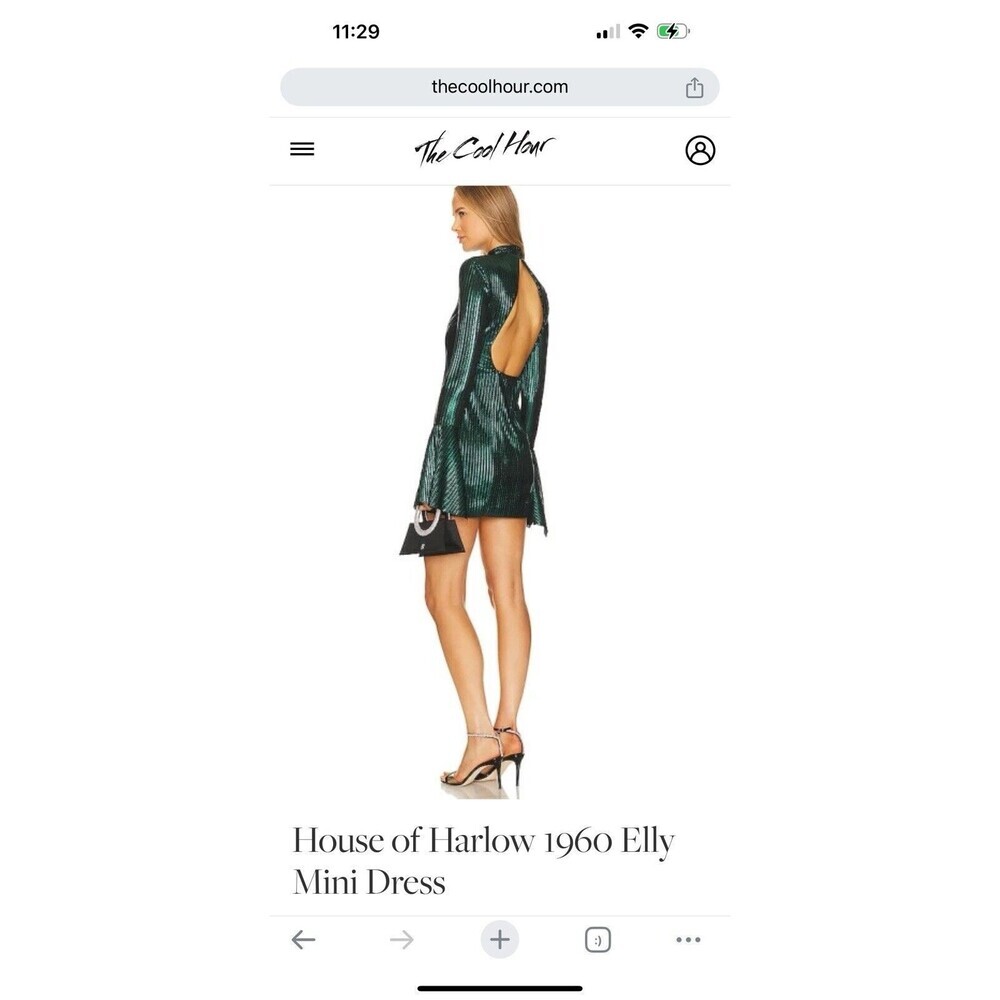 New House of Harlow Elly Mini Dress Green Revolve Sold Out Small